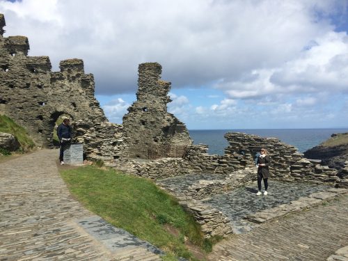 Part of curtain walls of Richard, Earl of Cornwall's castle at Tintagel.