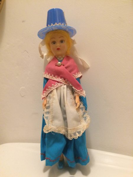 Doll called "Miss Cornwall" allegedly wearing traditional Celtic clothes, 1960s.
